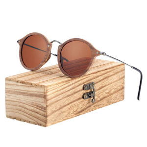 Γυαλιά Ηλίου Bamboo Vintage Round με Tea Polarized Φακό (7106)