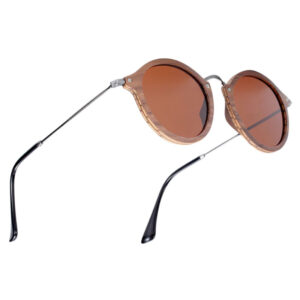 Γυαλιά Ηλίου Bamboo Vintage Round με Tea Polarized Φακό (7106)