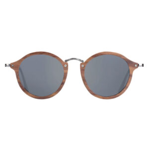 Γυαλιά Ηλίου Bamboo Vintage Round με Black Polarized Φακό (7106)