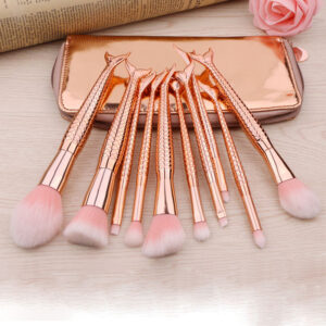 Σετ 10 Πινέλα Μακιγιάζ Mermaid Rose Gold