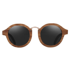Γυαλιά Ηλίου Zebrawood Round Style Με Grey Polarized Φακό (AC7104)