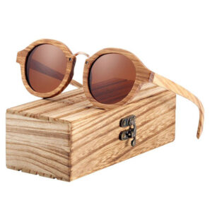 Γυαλιά Ηλίου Zebrawood Round Style Με Tea Polarized Φακό (AC7104)