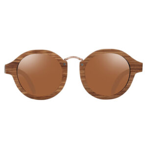 Γυαλιά Ηλίου Zebrawood Round Style Με Tea Polarized Φακό (AC7104)