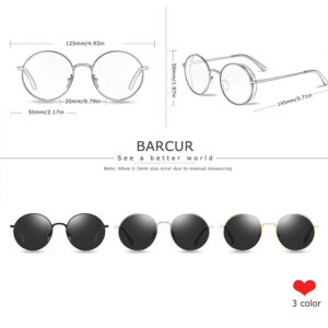 Γυαλιά Ηλίου Round Stainless Silver Σκελετός & Black Φακός Polarized (A8370)