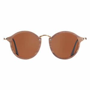 Γυαλιά Ηλίου Walnut Vintage Round με Tea Polarized Φακό (AC5015)