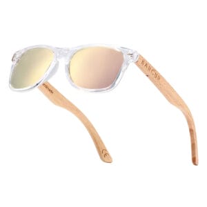 Παιδικά Γυαλιά Ηλίου Bamboo Wayfarer Style Crystal Με Rose Polarized Φακό (300)