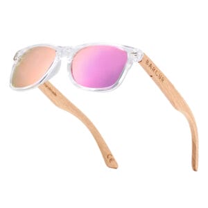 Παιδικά Γυαλιά Ηλίου Παιδικά Bamboo Wayfarer Style Crystal Με Purple Polarized Φακό (300)