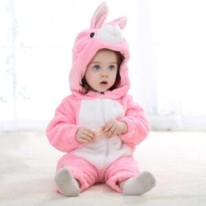 Ολόσωμη Φόρμα Βελούδινη με Κουκούλα Unisex Rabbit (K1002)