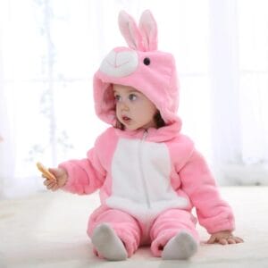 Ολόσωμη Φόρμα Βελούδινη με Κουκούλα Unisex Rabbit (K1002)