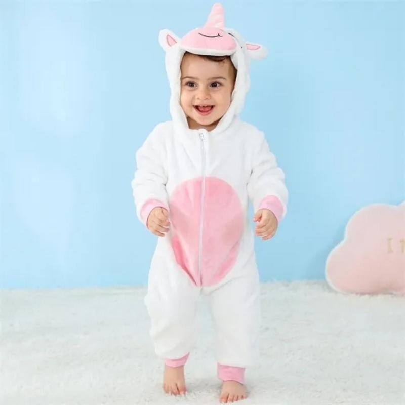 Ολόσωμη Φόρμα Βελούδινη με Κουκούλα Unisex Unicorn (K1002)
