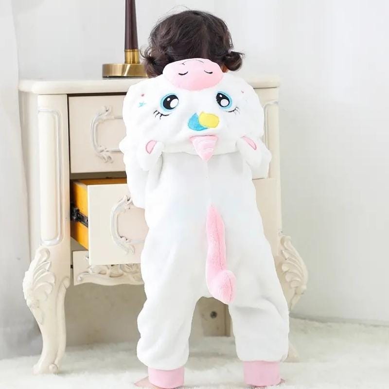 Ολόσωμη Φόρμα Βελούδινη με Κουκούλα Unisex Unicorn (K1002)