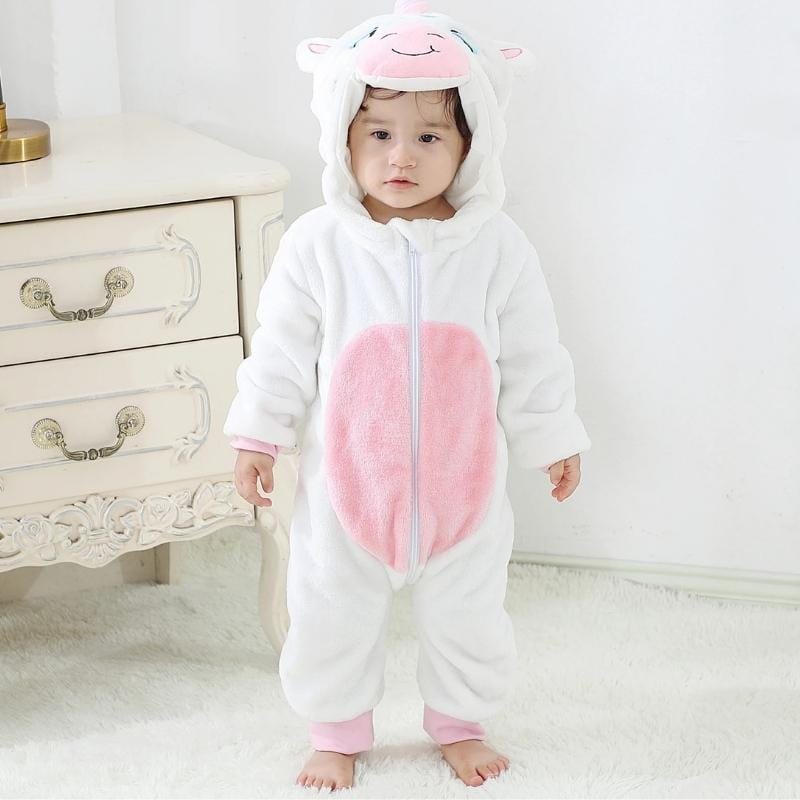 Ολόσωμη Φόρμα Βελούδινη με Κουκούλα Unisex Unicorn (K1002)