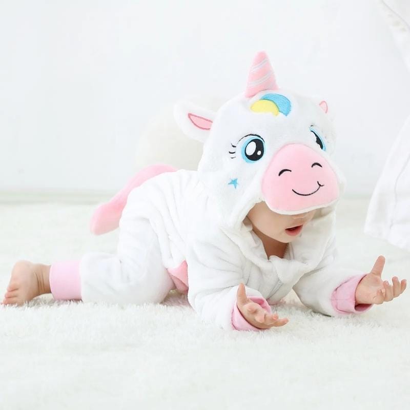 Ολόσωμη Φόρμα Βελούδινη με Κουκούλα Unisex Unicorn (K1002)