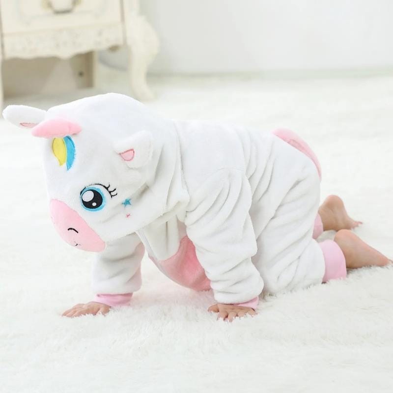 Ολόσωμη Φόρμα Βελούδινη με Κουκούλα Unisex Unicorn (K1002)
