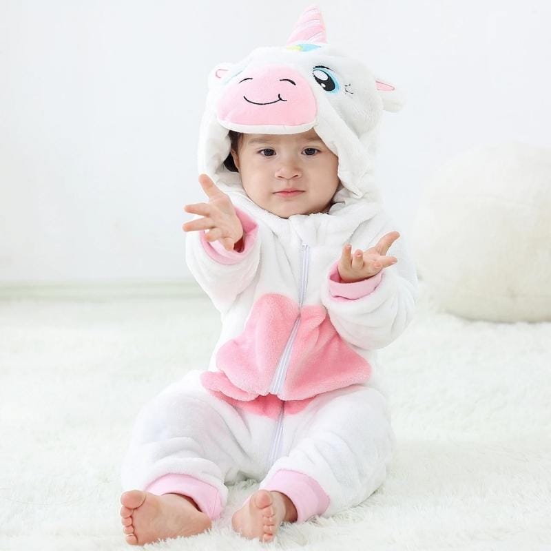 Ολόσωμη Φόρμα Βελούδινη με Κουκούλα Unisex Unicorn (K1002)