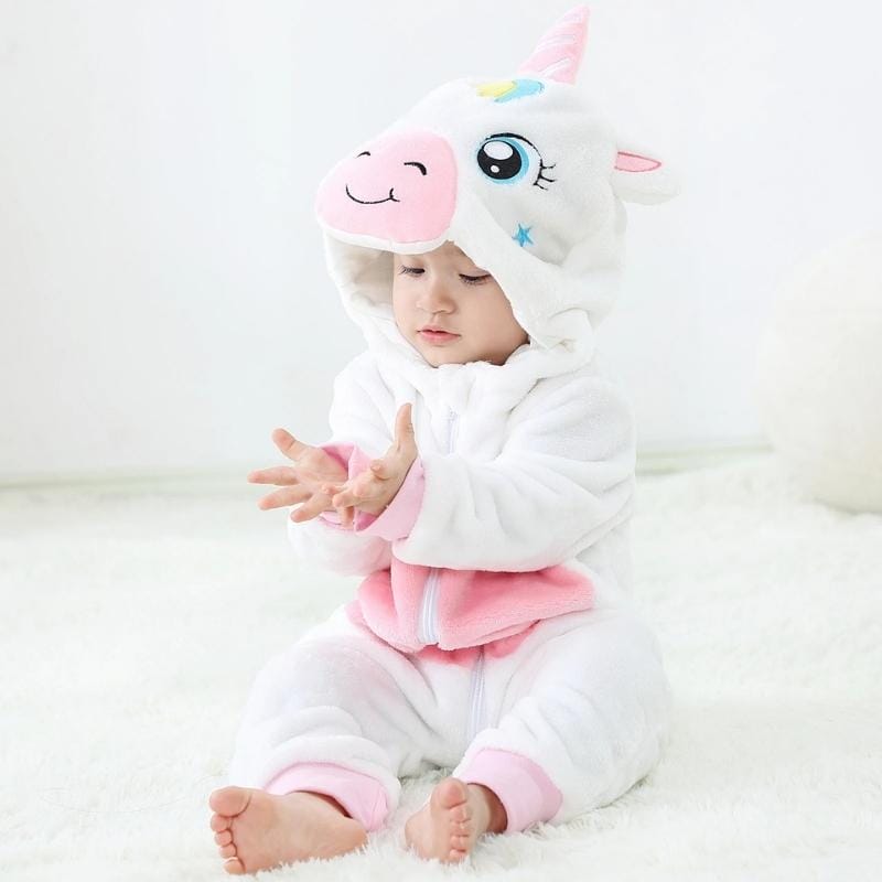Ολόσωμη Φόρμα Βελούδινη με Κουκούλα Unisex Unicorn (K1002)
