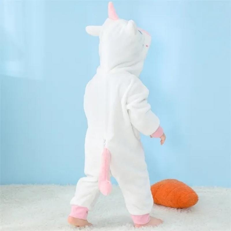 Ολόσωμη Φόρμα Βελούδινη με Κουκούλα Unisex Unicorn (K1002)