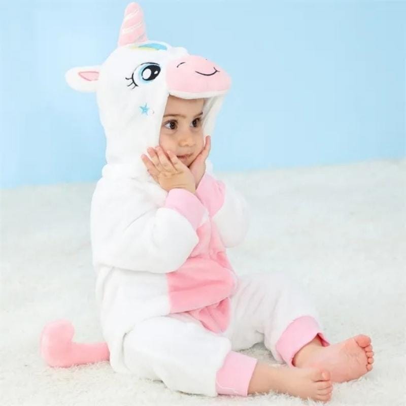 Ολόσωμη Φόρμα Βελούδινη με Κουκούλα Unisex Unicorn (K1002)