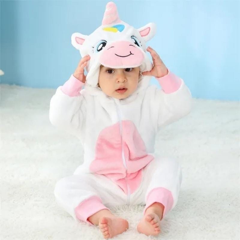 Ολόσωμη Φόρμα Βελούδινη με Κουκούλα Unisex Unicorn (K1002)