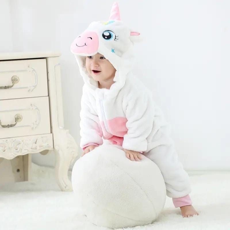 Ολόσωμη Φόρμα Βελούδινη με Κουκούλα Unisex Unicorn (K1002)