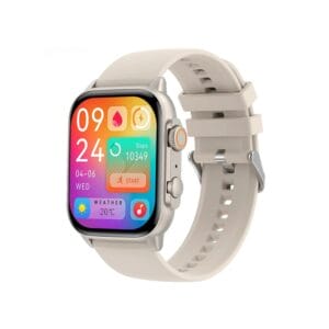 SmartWatch με Bluetooth Κλήση, Amoled Οθόνη, S.O.S Ειδοποίηση, Εφαρμογές Παιχνιδιών & Φωνητικές εντολές με Λουράκι Σιλικόνης ITR-SHK95 Μπεζ