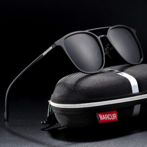 BARCUR - Γυαλιά Ηλίου Wayfarer Style Stainless Black Σκελετός & Black Φακός Polarized (2593)