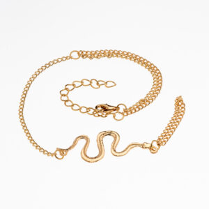 RoseGold Βραχιόλι Αλυσίδας Με Snake Και Διπλό Κούμπωμα (S0944)