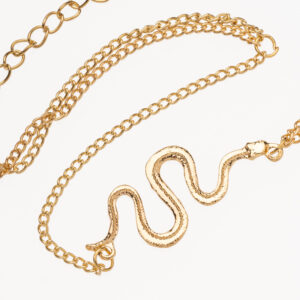 RoseGold Βραχιόλι Αλυσίδας Με Snake Και Διπλό Κούμπωμα (S0944)