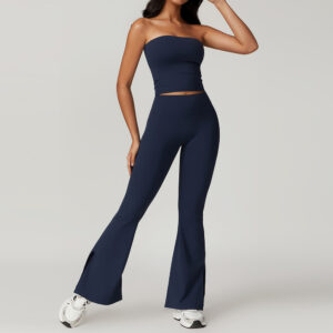 Elegant Set Cabana Pants Και Strapless Top Navy Blue (Α8796-2)