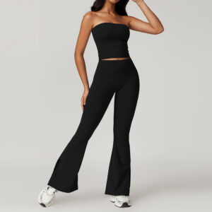 Elegant Set Cabana Pants Και Strapless Top Μαύρο (Α8796-2)