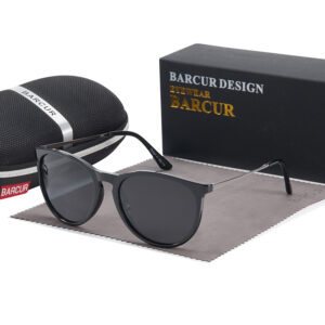 BARCUR - Γυαλιά Ηλίου Wayfarer Style GunBlack Σκελετός & Μαύρος Φακός Polarized (AC2127)