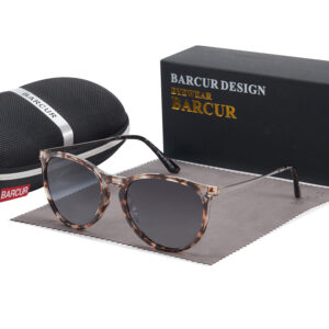 BARCUR - Γυαλιά Ηλίου Wayfarer Style Leopard Σκελετός & Gray Φακός Polarized (AC2127)