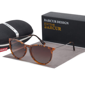 BARCUR - Γυαλιά Ηλίου Wayfarer Style Leopard Σκελετός & Tea Φακός Polarized (AC2127)